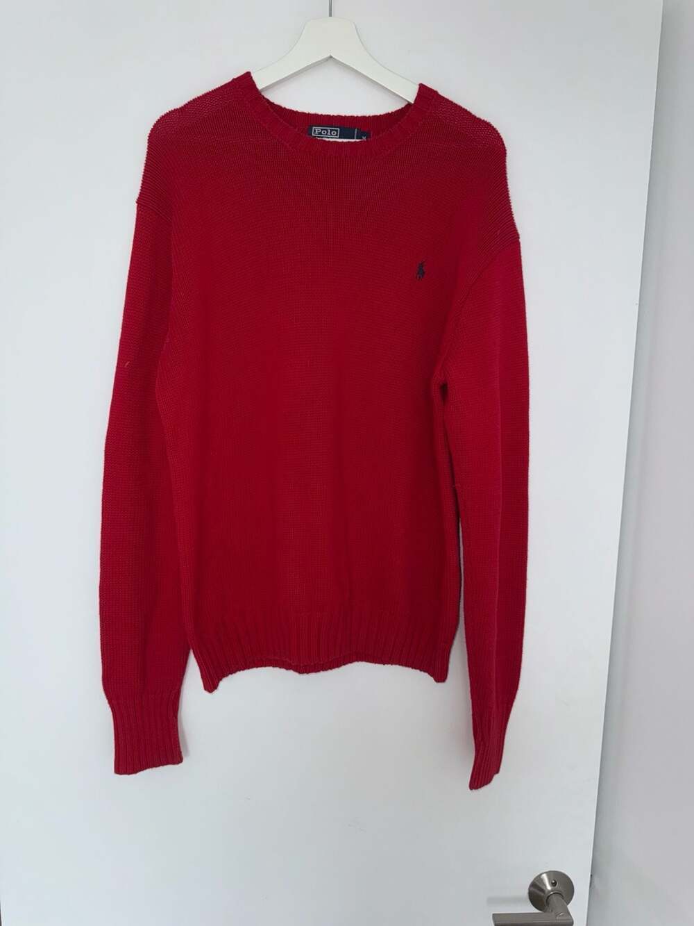 Polo by Ralph Lauren 100% Cotton Red Crewneck Sweater Size M